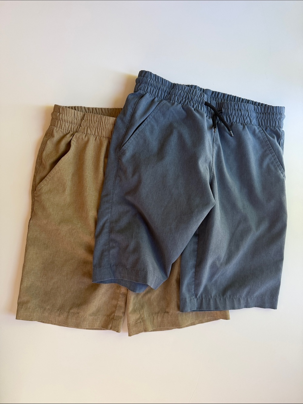 2 Nautica Elastic-Waist Athletic Shorts - Blue and Tan